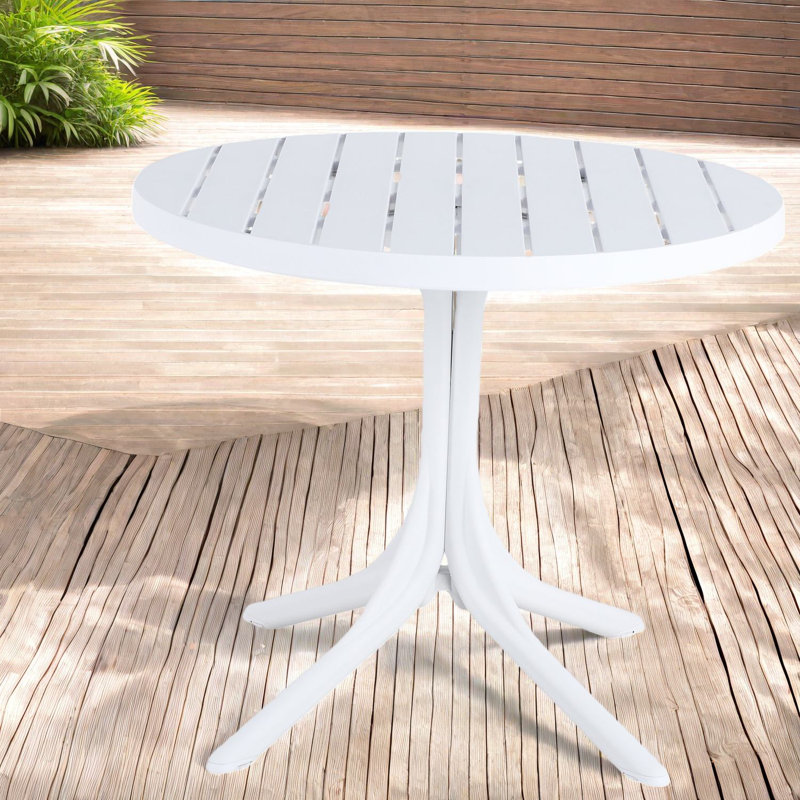 Tables de patio durables, rond moderne en polypropylène de 36 pouces pour la salle à manger