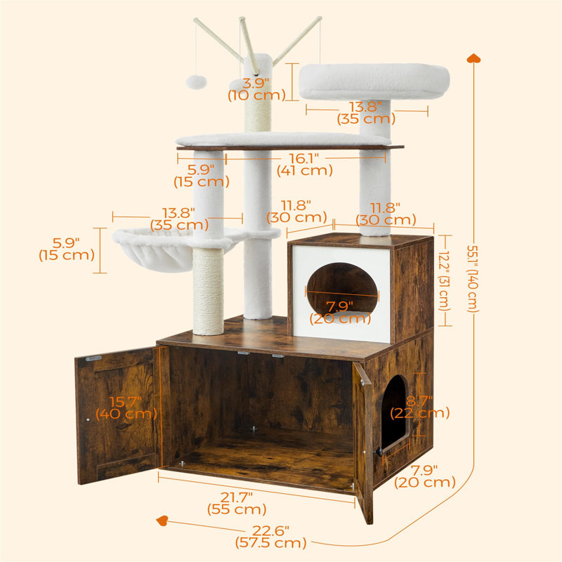 140cm H Cat Tree, White