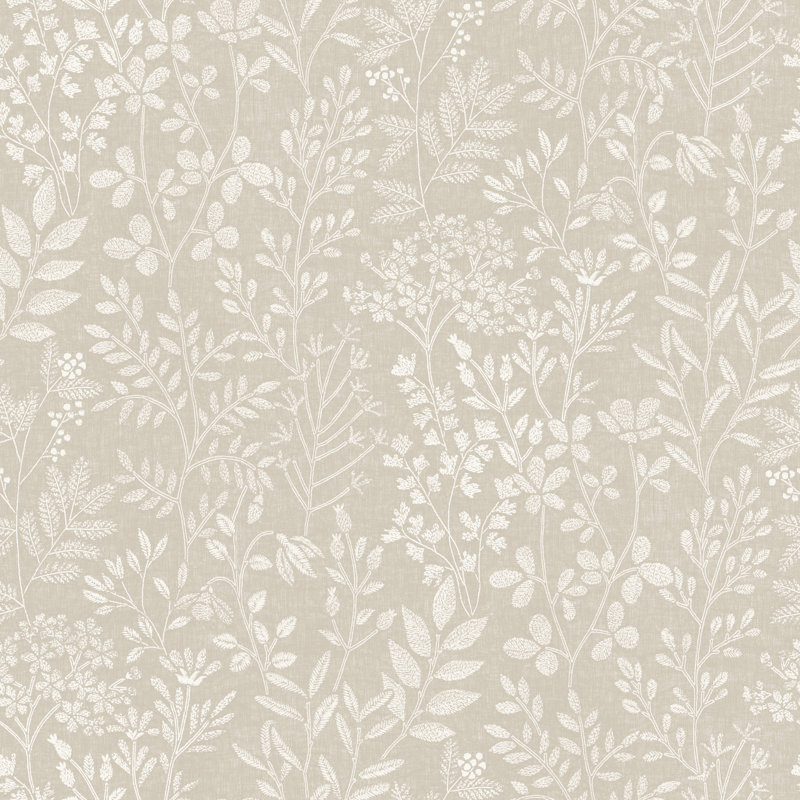 Papier peint texturé non tissé à motif de feuilles de sisal Pi., Brun