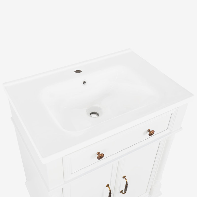 27.8" White Ceramic Basin, Only Ceramic Sink, Without Cabinet