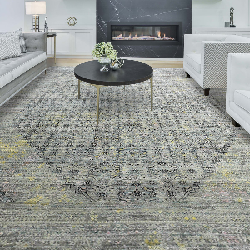 Hand Knotted Southwestern Area Rug, Rectangle 9' x 12'