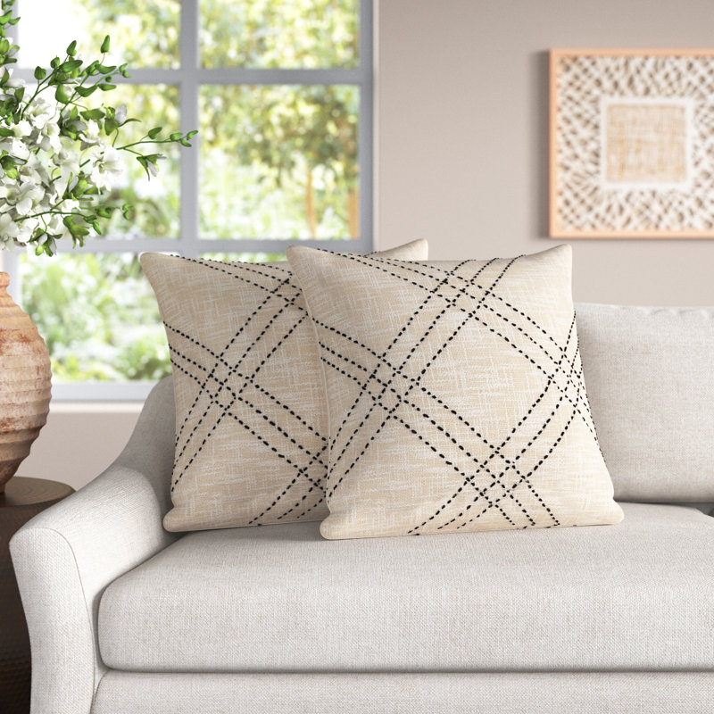 Sayer Embroidered Throw Pillow, 18" x 18"