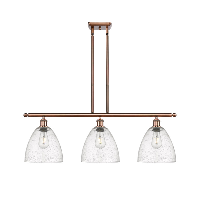 Luminaire suspendu linéaire à 3 lumières pour îlot de cuisine Amren, H 45,75 po x l 36 po x P 9 po, Ampoule non incluse