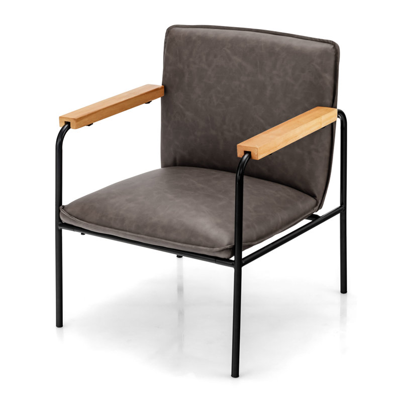 Ensemble de 17 fauteuils d'appoint rembourrés en cuir PU 17 Stories, Polyuréthane gris