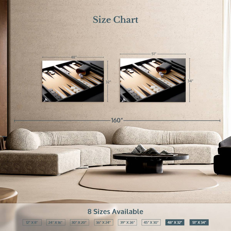 Senne Modern Backgammon, 34" H x 51" W