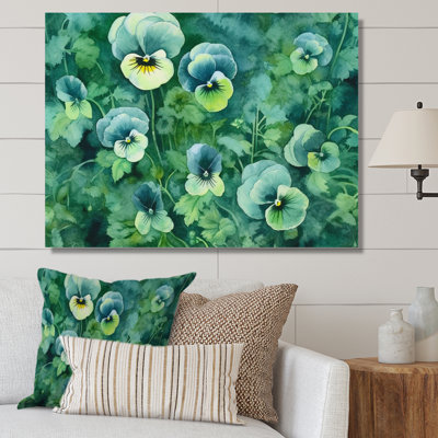 " Green Teal Pansies Harmony "