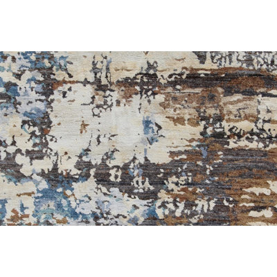 Rectangle 119 cm x 178 cm Geometric Hand Knotted Area Rug
