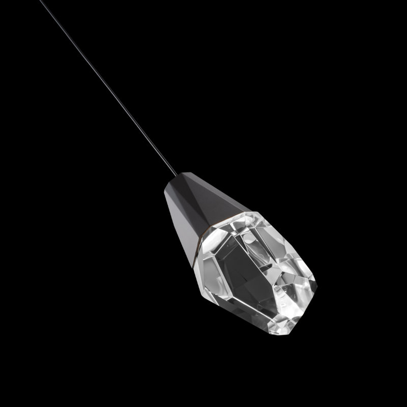 Martini 1 - Light LED Pendant, Black, Clear Optic Crystal