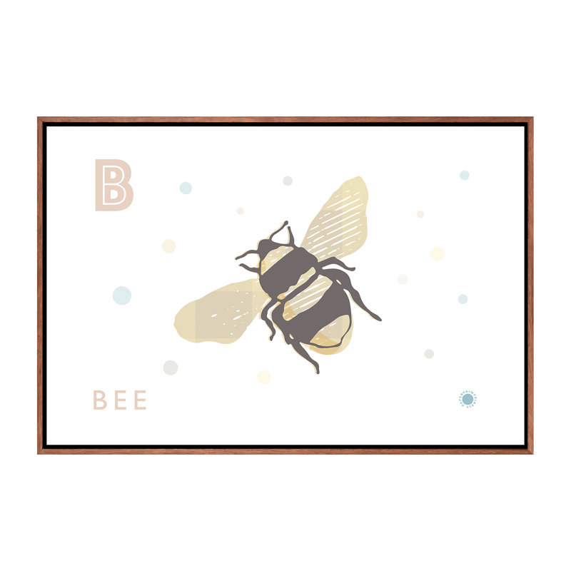 «B Is for Bee» - impression, Toile avec cadre brun, Pas de tapis, H 18 po x l 26 po x P 1,5 po