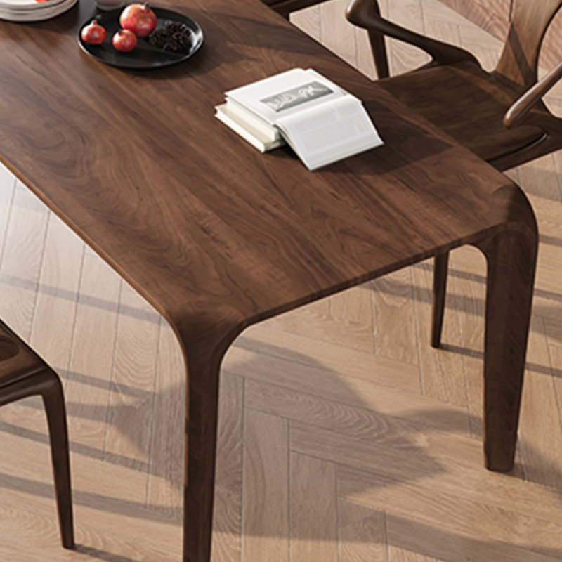 Table de salle à manger en bois de noyer avec finition à base d'eau D, H 29,5 po x L 55,1 po x l 31,4 po