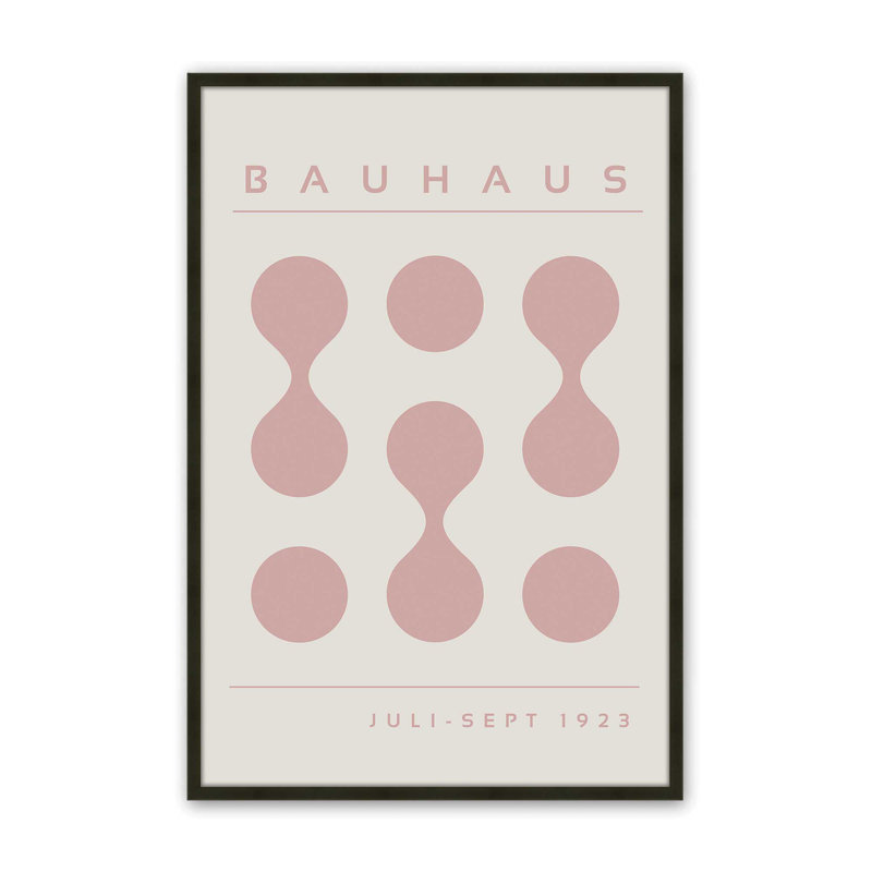 «Pink Bauhaus Flow», impression, Reproduction encadrée sans passe-partout, H 11 po x l 9 po x P 1,25 po, Noir satiné