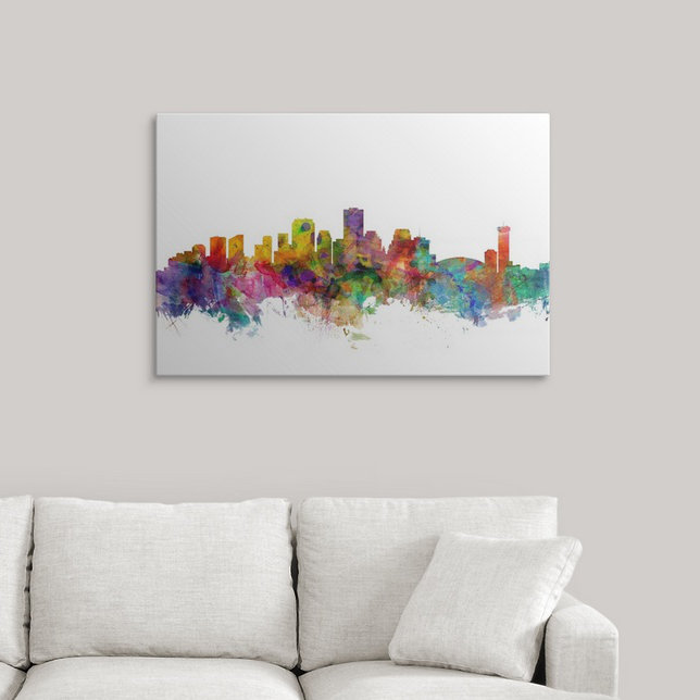 «Francy Fancy New Orleans Louisiana Skyline» par Michael Tompsett - ensemble d'impression, H 24 po x l 36 po x P 1,5 po