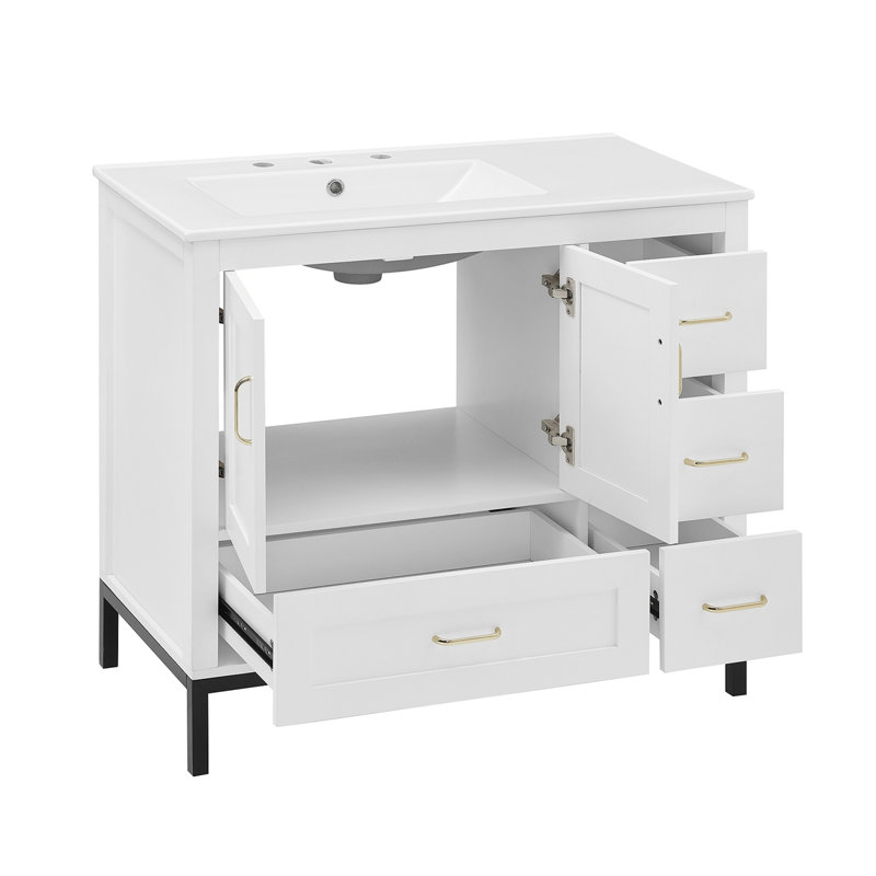 Meuble-lavabo de salle de bain, Blanc