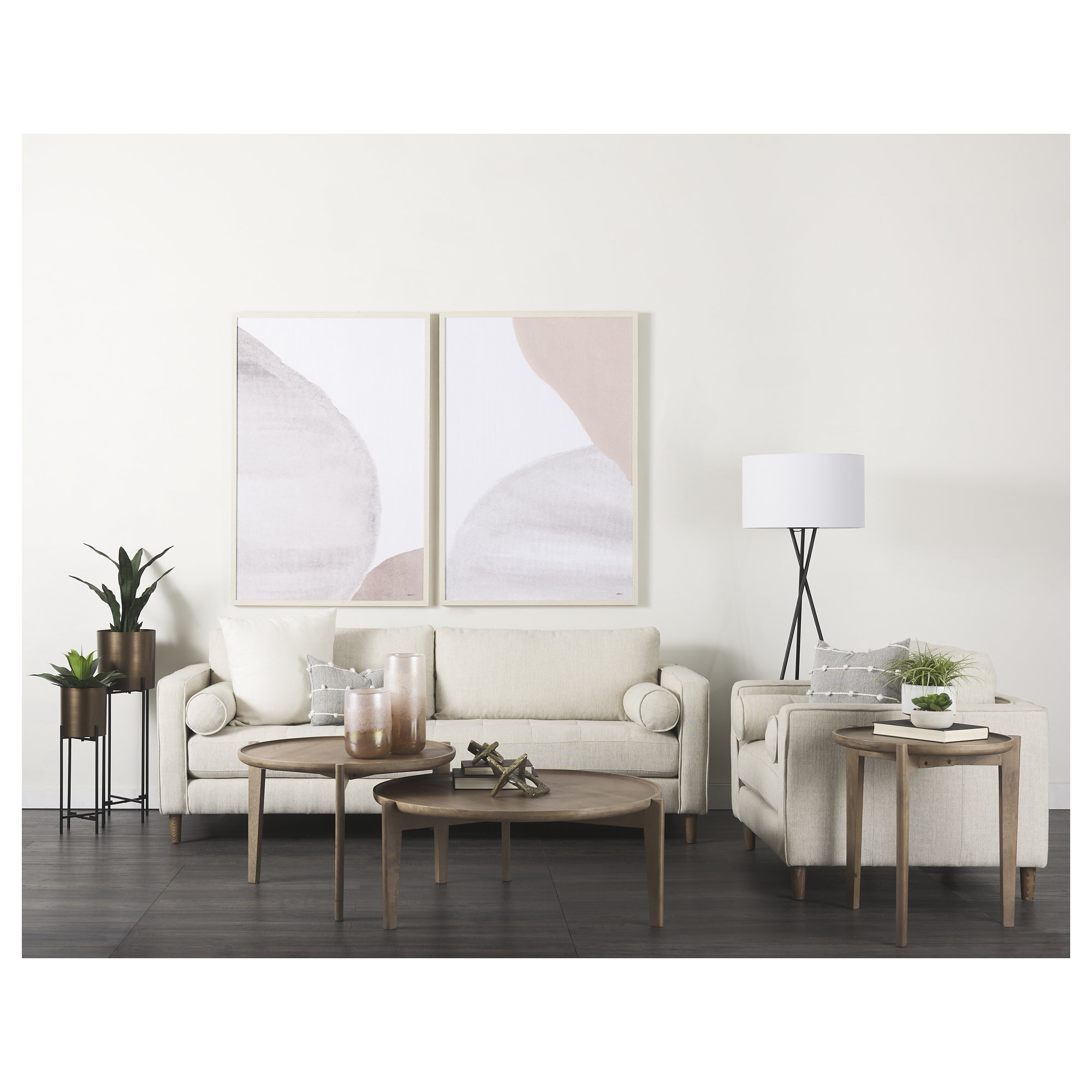 Stephon Upholstered Armchair, Cream