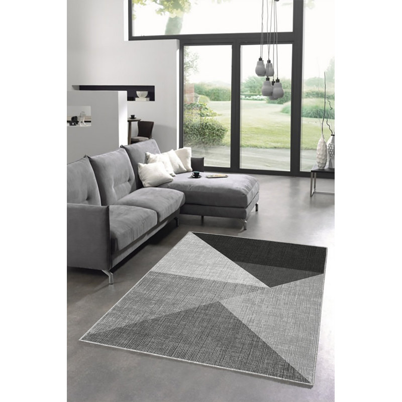 Eco-Friendly Area Rug (5.9 x 9.2 ft), 100% Polyester, 650 g/m² | Antibacterial, Non-Slip PVC Dot Underside, 0.2 in Pile Height | Machine Washable, Digital Print Design for Modern Home Décor, Durable & Easy Care
