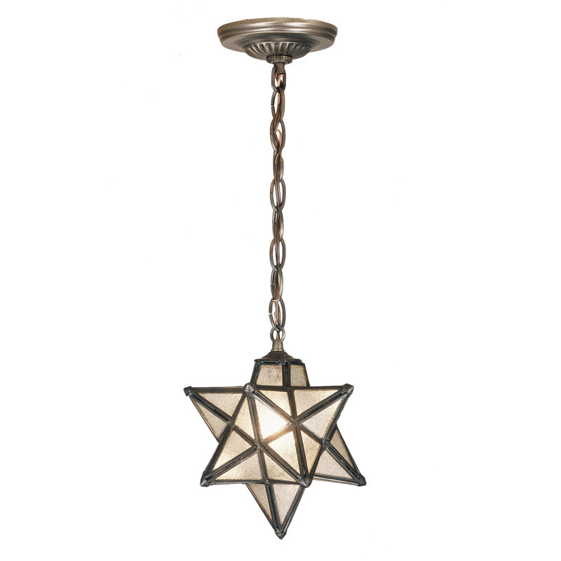 Mini-luminaire suspendu 9 po Moravian Star, H 13 po x l 9 po x P 9 po, Amorçage-mini