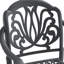 Mobilier de patio en fonte d'aluminium - 5 pièces, noir, sièges confortables, chaises empilables, table rectangulaire 5 meubles rouille, avec trou de parasol pour l'extérieur
