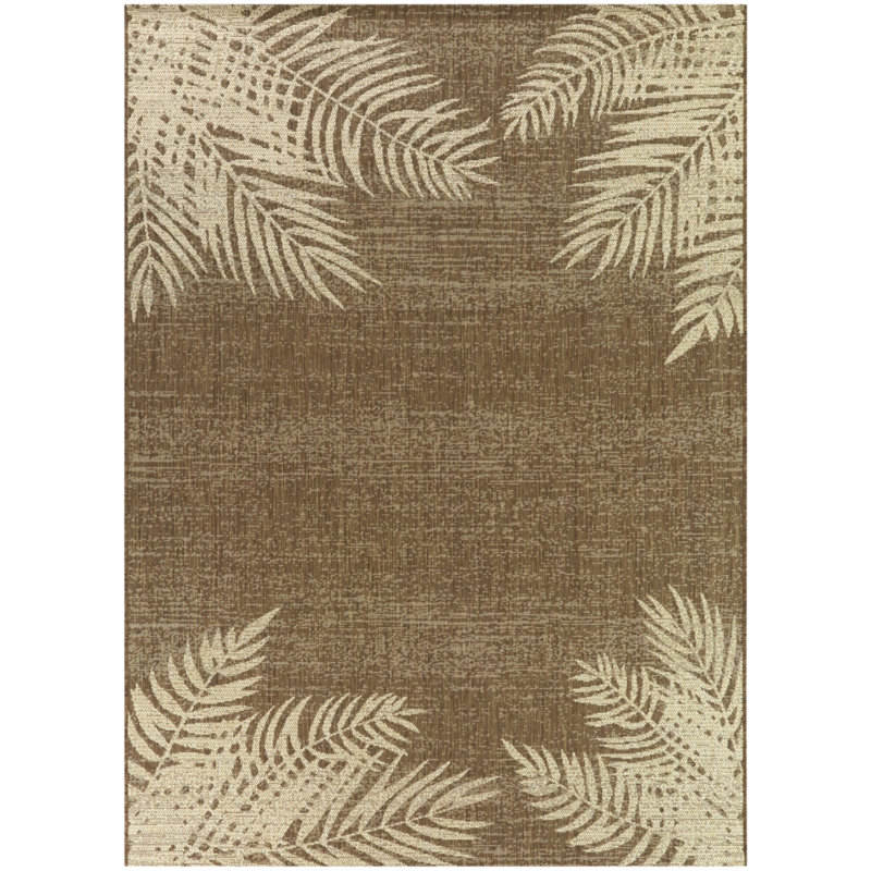Baney Floral Indoor / Outdoor Rug, Rectangle 5'3" x 7'