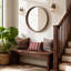 Round Wood Frame Wall Mirror – 2.5-inch Thick Frame-943353697-943353696