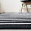 Estiben Striped Cotton Area Rug in Black/Ivory-279575814