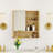 Natural Wood Finish Wall Mounted Mirror Cabinet, Mdf Bathroom Storage Organizer With Open Shelves & Single Door For Bathroom, Vanity, Laundry Room
