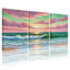 Nautique et plage coucher de soleil océan vagues ciel nuages plage horizon couleurs ensemble de 3 impressions d'art sur toile-2061177362