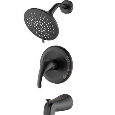 Dispositif de douche noir mat avec 2,2 gallons par minute et 5 - tête de corrosion et bec pivotant