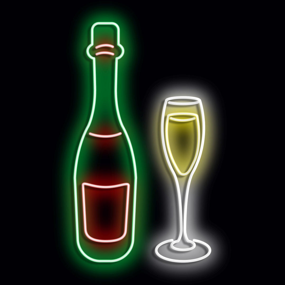 Neon Sign Champagne Wall Décor