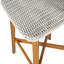 Tabouret de bar d'extérieur Lymington, bois de teck avec osier gris clair, ensemble de 2-493549678