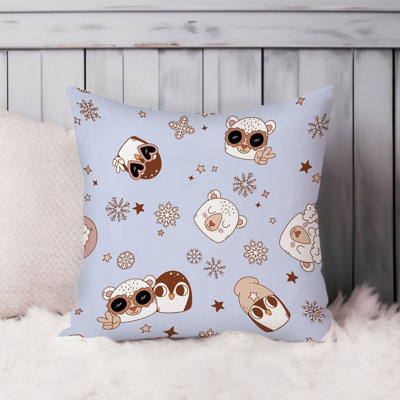 Holiday Christmas Animals Pattern I Modern Throw Pillow Cover