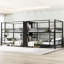 Lit superposé quadruple en métal noir pour grand lit, rangement intégré pour différents besoins, sommeil silencieux et livres de conception sécuritaire, structure-1078779404