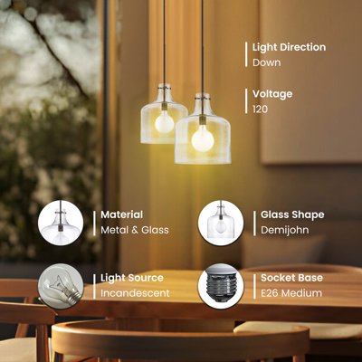 "Luminaire suspendu urbain / industriel Crawford: luminaire en verre ensemencé transparent et bronze à 1 lumière" HomePlace Lighting