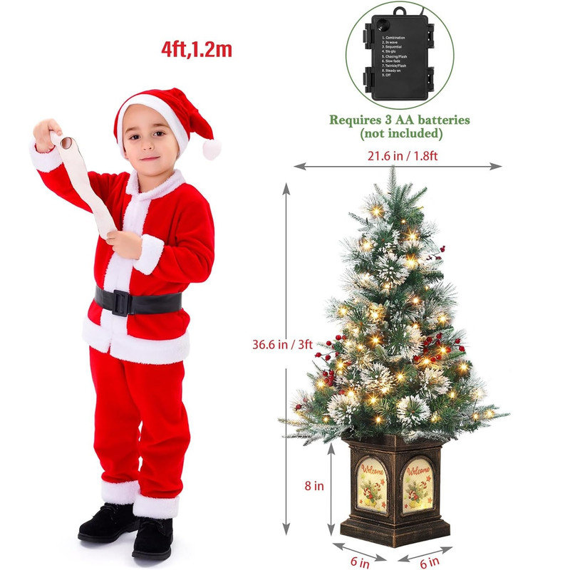 3' H Lighted Artificial Christmas Tree