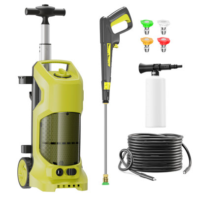 Electric Pressure Washer 4200PSI 3.6GPM, All-Around Surface Cleaning, Multi-Purpose Cleaning Performance, with 4 Spray Nozzle, 500ML Foam Cannon, Stainless Steel Lance, Total Stop System for Car, Driveway, Fence, Garden, Yard, Home Cleaning