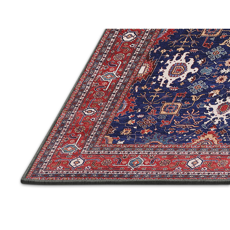 Tapis oriental rouge / bleu / crème Harborton, Rectangle 5 pi x 8 pi