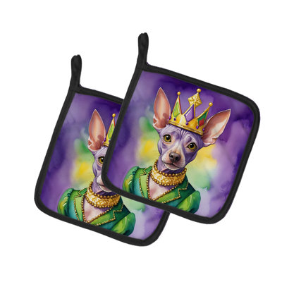 Paire de poignées American Hairless Terrier King of Mardi Gras