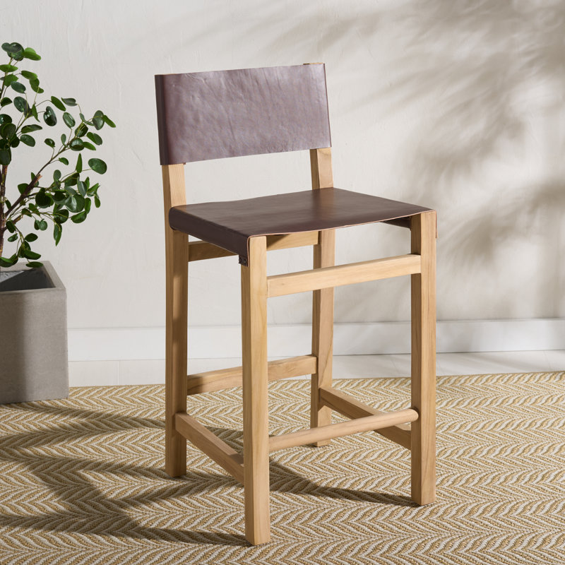 Tabouret de comptoir Chanler, Similicuir cognac