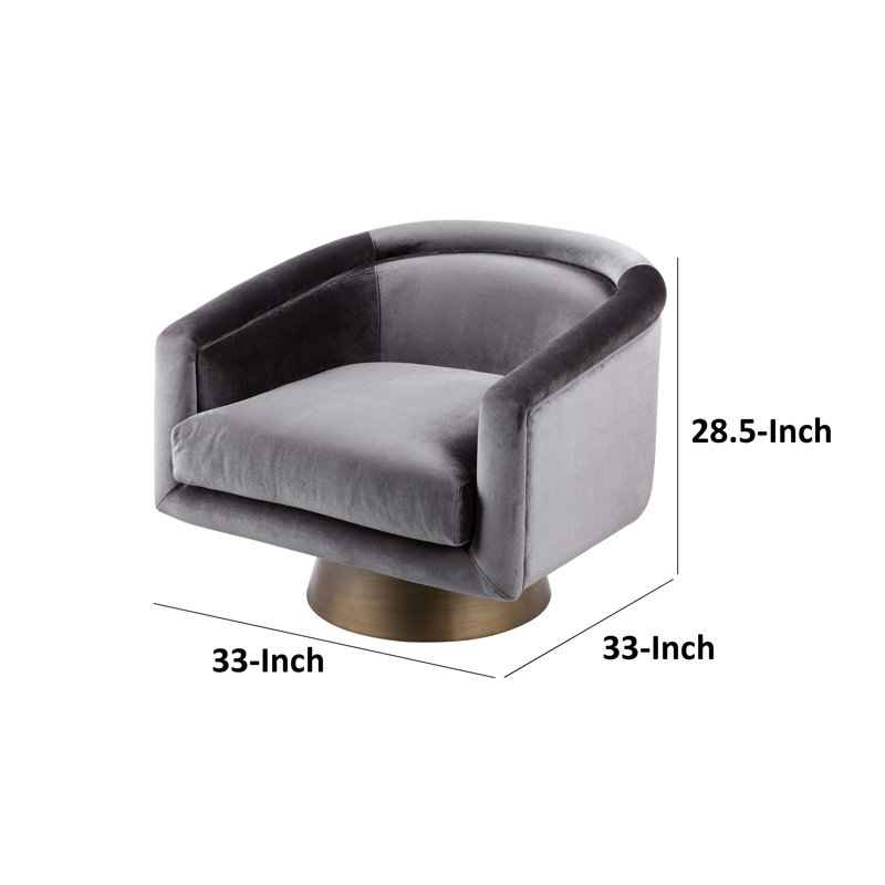 Fauteuil pivotant rembourré Rxa, Velours gris