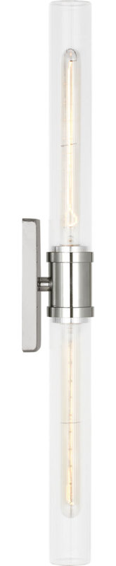 Keaton Two Light Vanity, Clear Fluted, Chrome, 30" H x 5" W x 3.63" D