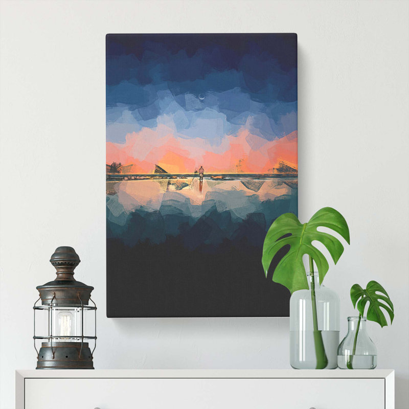 Standing Beneath The Moon In Abstract - Wrapped Canvas, 76cm H x 50cm W x 3cm D
