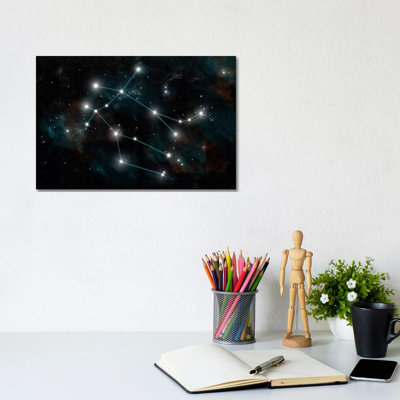 The Constellation Gemini the Twins 1 Piece Wrapped Canvas Wall Art