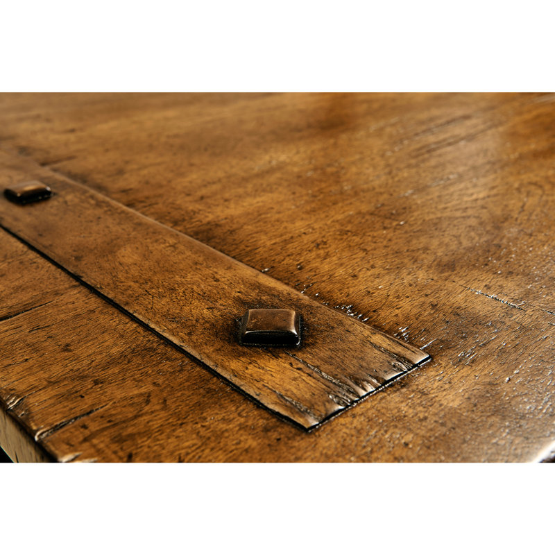 Casually Country Solid Wood Writing Desk, Country Farmhouse Walnut
