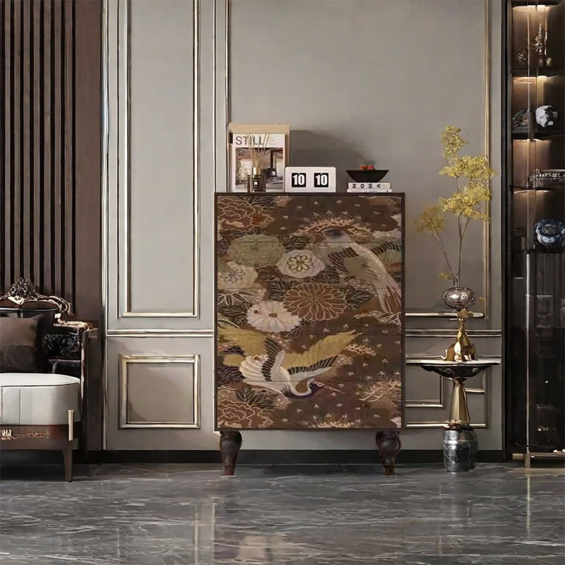 Armoire de rangement à cinq tiroirs en pin de qualité supérieure