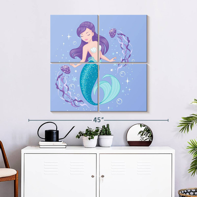 Ashelle Mermaid Swimming, 32" H x 32" W