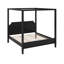 Lit plateforme à baldaquin en bois avec tête de lit et pieds de support-1238727538-1238727537