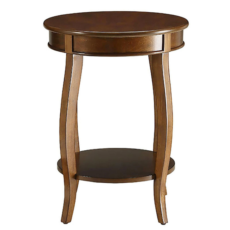 Table d'appoint attrayante en noyer avec tablette inférieure pour présentation