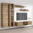 100" Modern Floating Wall Mounted Entertainment Center with 16-Color LED Lighting, High Gloss Finish-1934809173