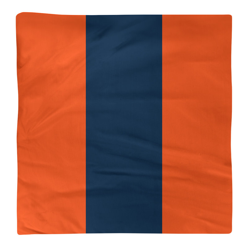 Serviette de coton 22 po à rayures de football retour, Orange et bleu marine