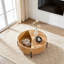 Table basse 31,49 po, plateau tournant en panneau de fibres à densité moyenne à grain de bois naturel pour le salon-203688854