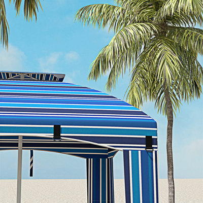 Outsunny Portable Beach Umbrella With Double-Top